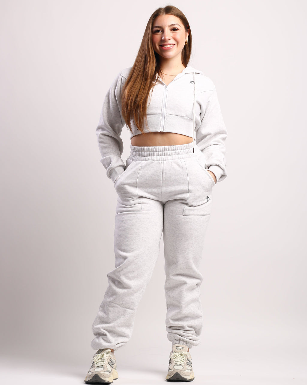 Heather White Serenity Jogger