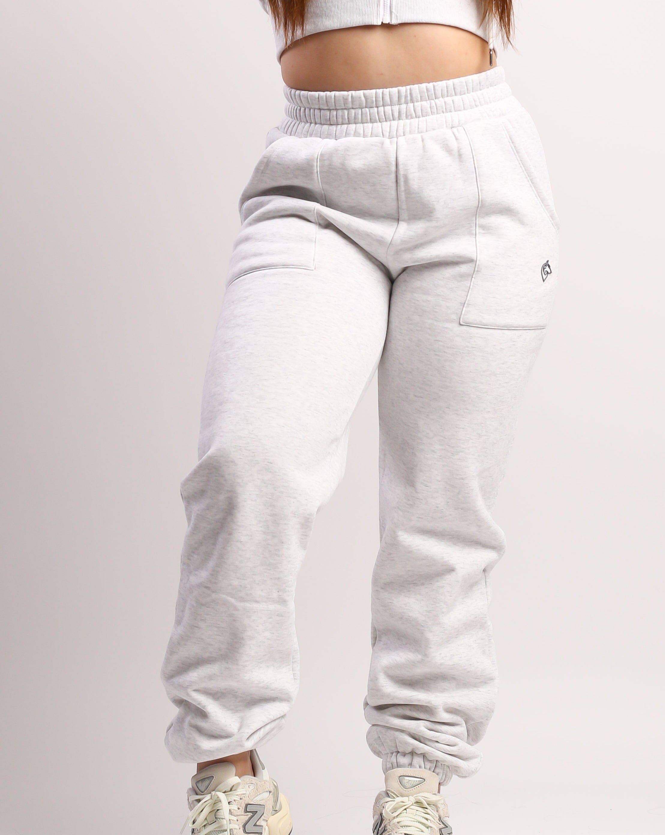 Heather White Serenity Jogger