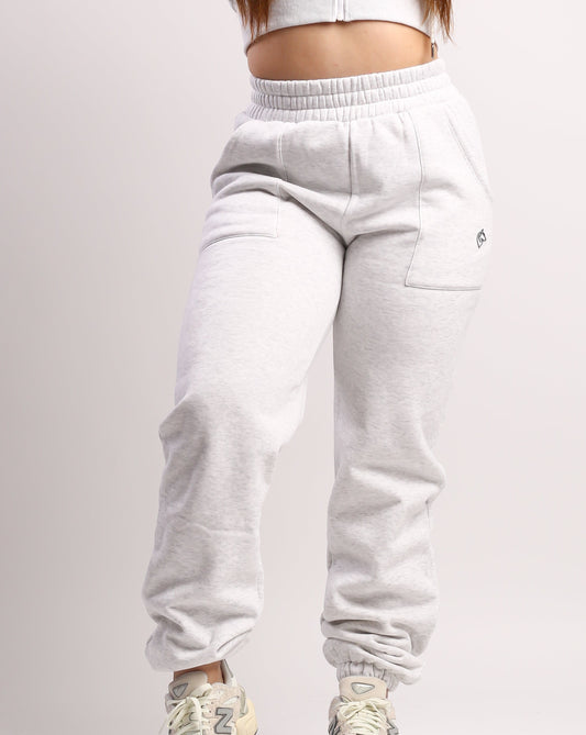 Heather White Serenity Jogger
