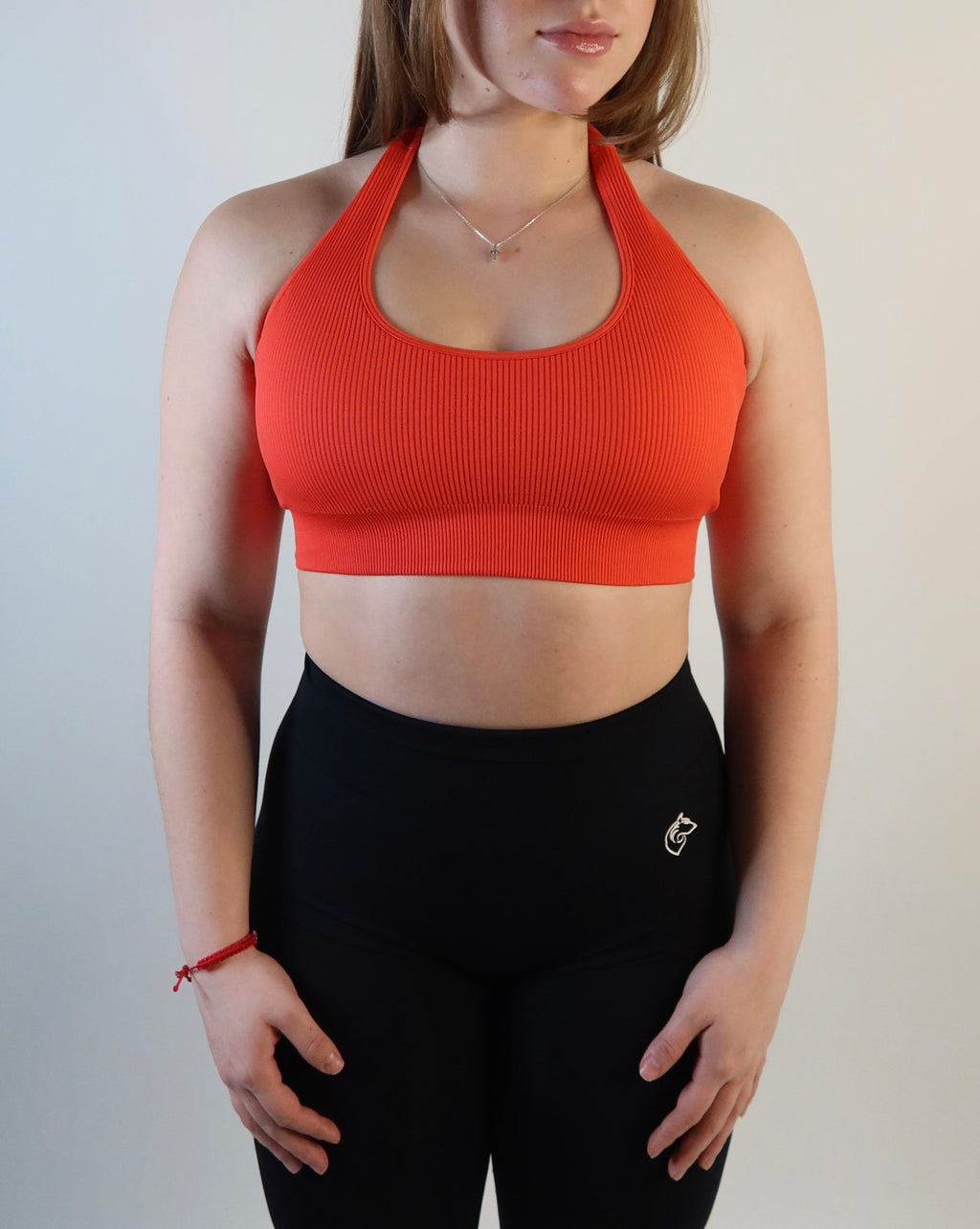 Rose Halter Sports Bra