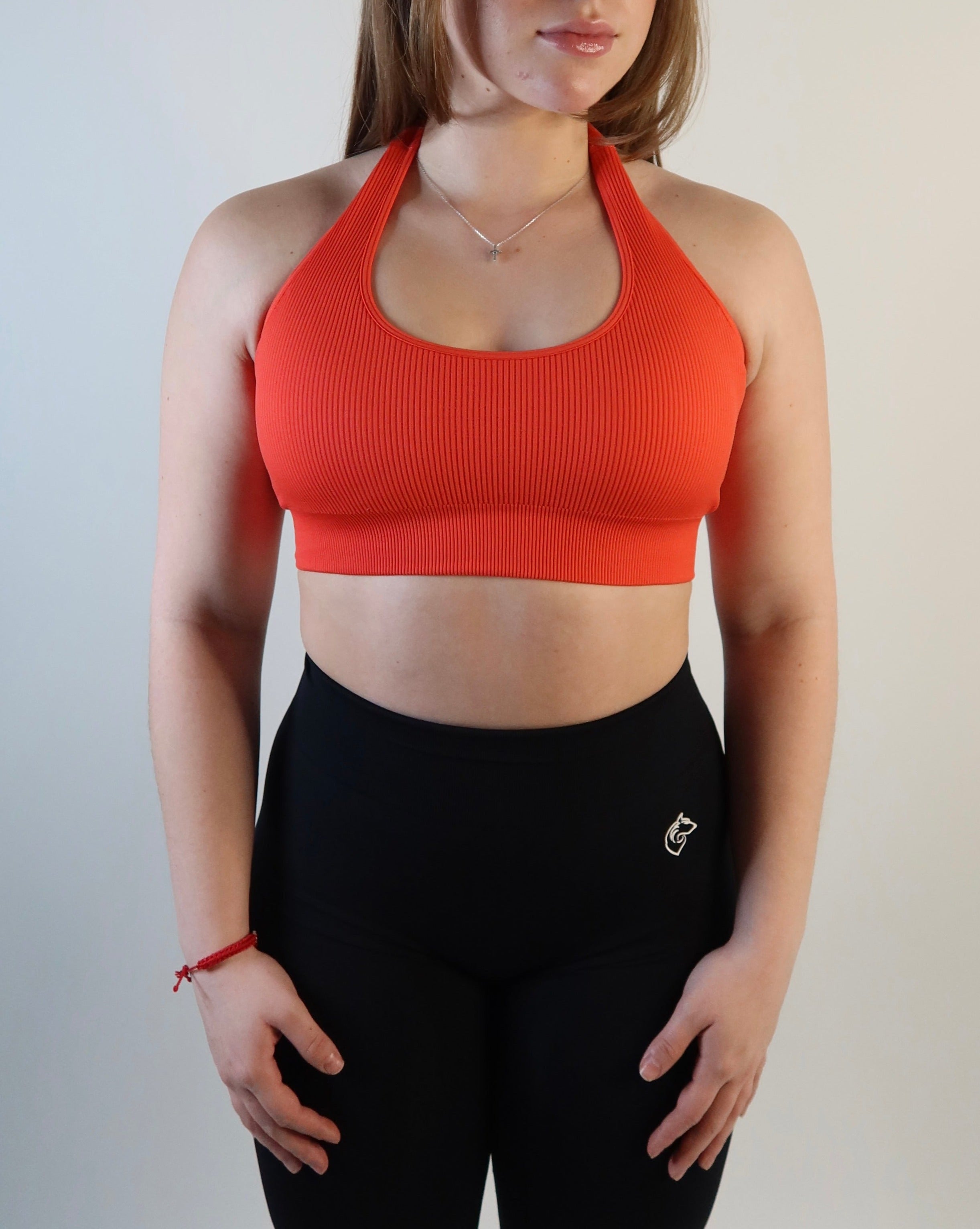 Rose Halter Sports Bra