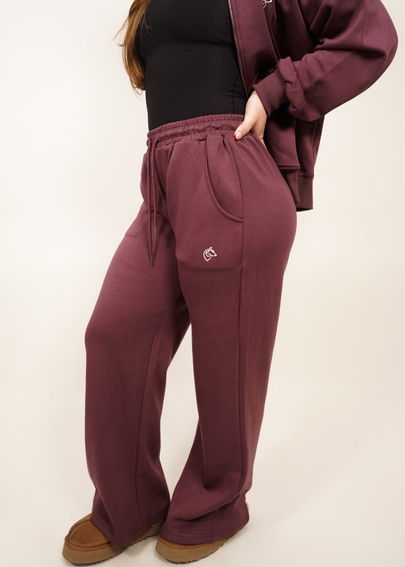 Zen Straight Leg Joggers - Wine