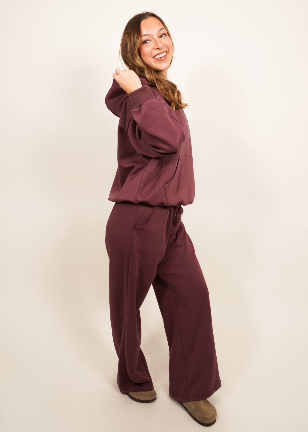 Zen Straight Leg Joggers - Wine