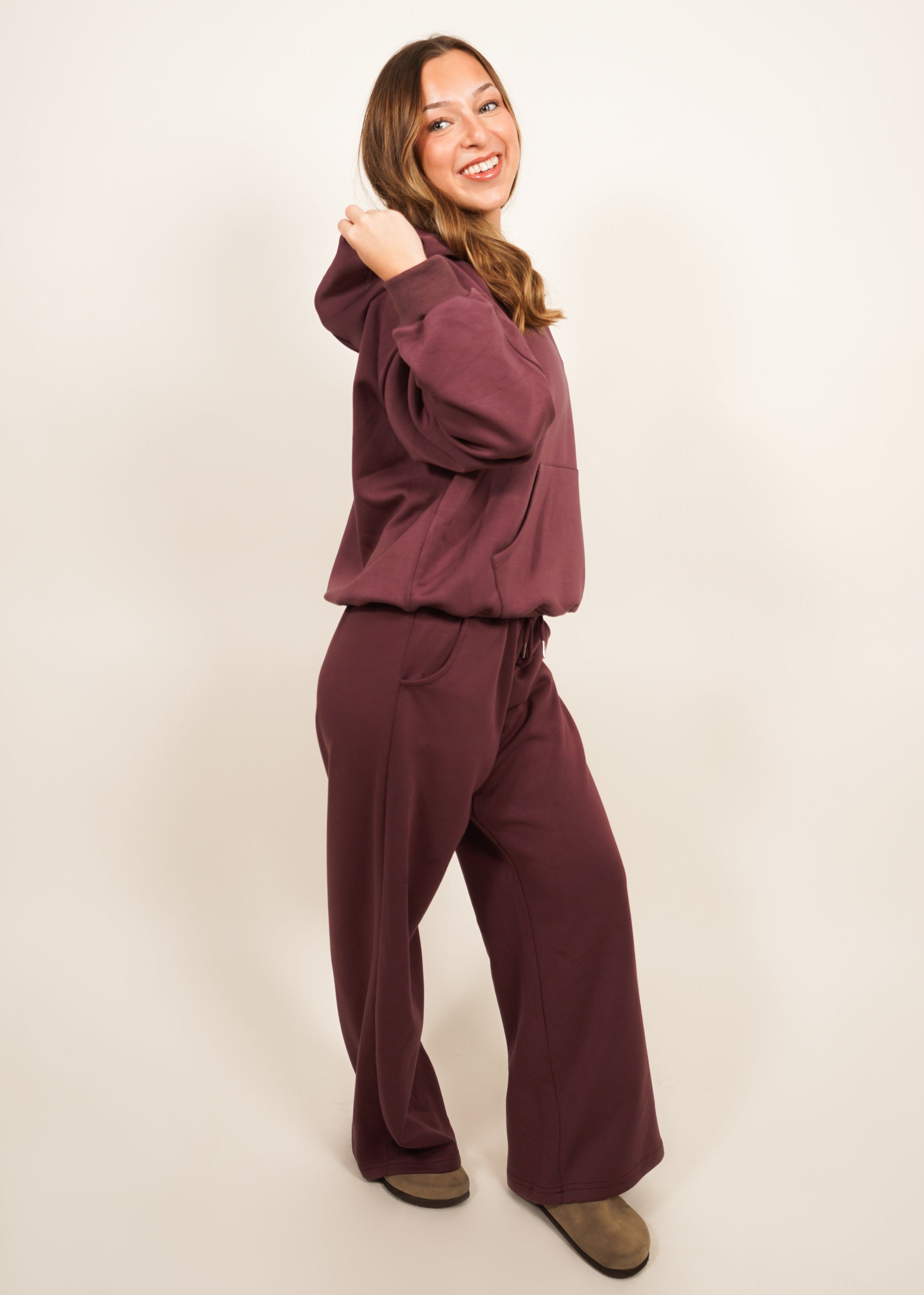 Zen Straight Leg Joggers - Wine