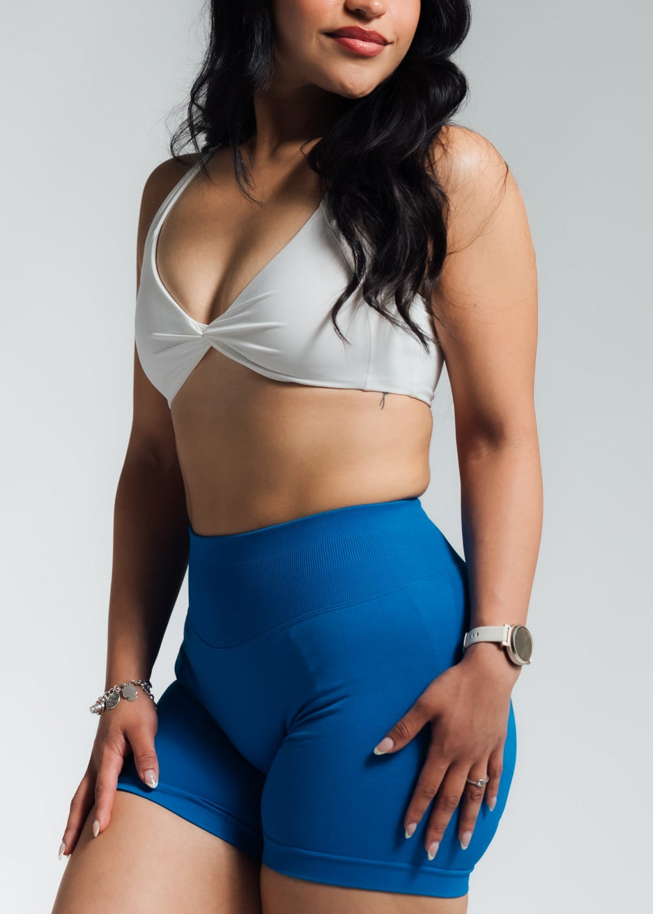 WHITE TWIST BRA